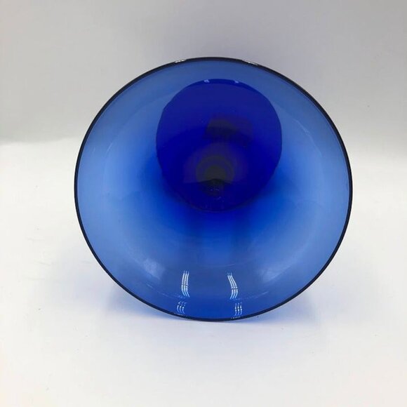 Z Gallerie Set of 2 Cobalt Blue Glass Margarita Glasses Drinkware Barware - Picture 7 of 11